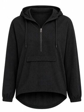 Tangerine Black Mesh Half Zip Hooded Running Jacket XL XXL